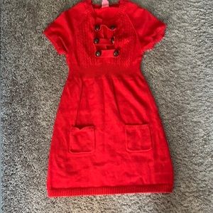 Red sweater dress